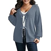 EliteLand Women's Plus Size Cardigan Sweater Open Front Long Sleeve Knit Cover Up Oversized Loose Fit Tops (XL-5XL)