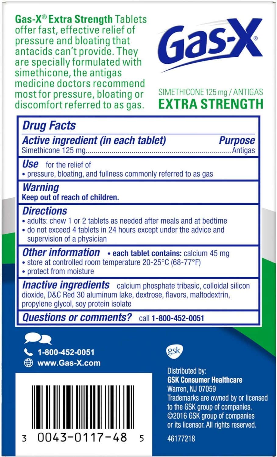 Gas-X Chewables Extra Strength Cherry Creme Tablets 48 ea (Pack of 6): Health & Personal Care