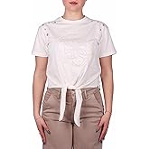 Guess Womens Eco Short Sleeve Eyelet Tone on Tone Tee