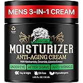 Mens Face Moisturizer Anti Aging Cream - After Shave Lotion for Men, 1.85oz | Mens Shave Lotion - Face Cream Moisturizer with Niacinamide &amp; Collagen, Anti Aging Wrinkle Care, Under Eye Cream