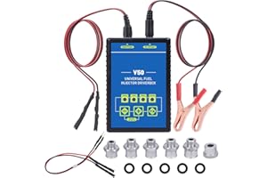 BELEY Automotive Fuel Injector Tester, Car Fuel Injector Cleaner Tool Kit DIY Universal Fuel Injector Driver Box DC 12V Suitable for All Gasoline and Diesel Injectors (V50)