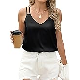 Mawor Camisole Tops for Women Summer Silk Satin V Neck Spaghetti Strap Tank Top Sleeveless Cami Blouse Shirts 2024