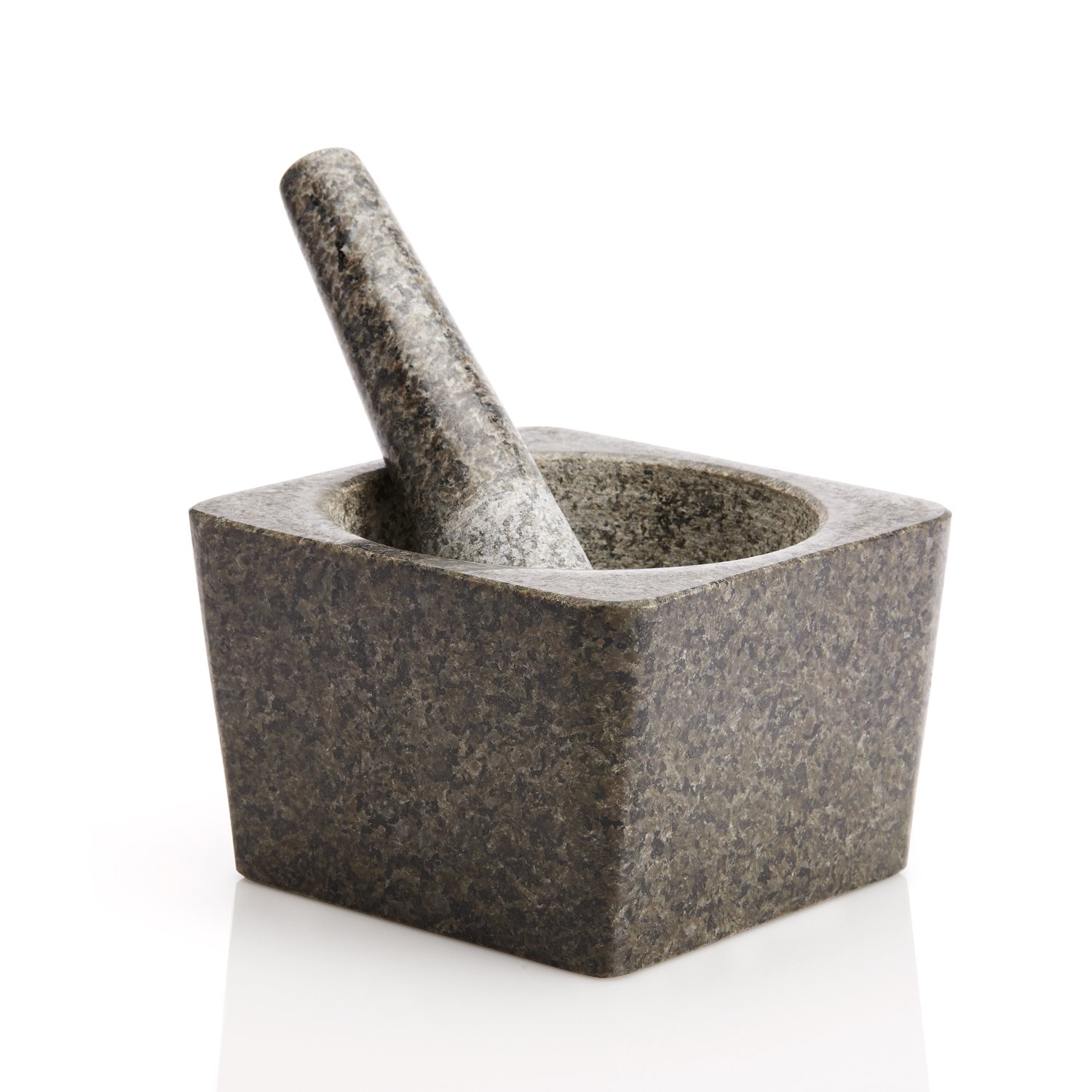 Granite Mortar and Pestle, 5" Square (Garlic Food Herb Spice Medicine