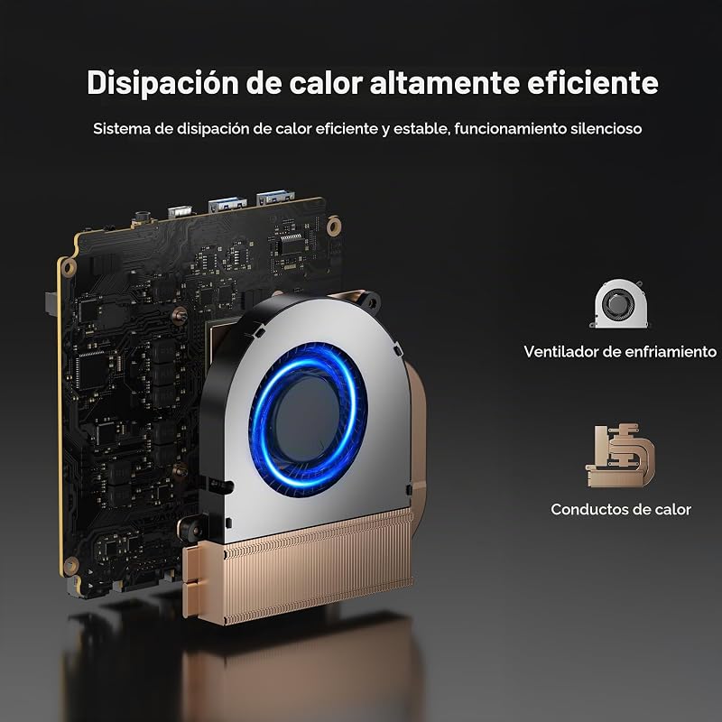 P4ultra Mini PC, Ryzen 7 7730U (hasta 4,5 GHz, 8C/16T) Mini Ordenador, DDR4 16 GB RAM, SSD M.2 PCIe NVMe de 1 TB Mini Escritorio, HDMI/DP/USB-C, Salida Triple 4K, LAN RJ45 *2, WiFi 6E, BT 5.2