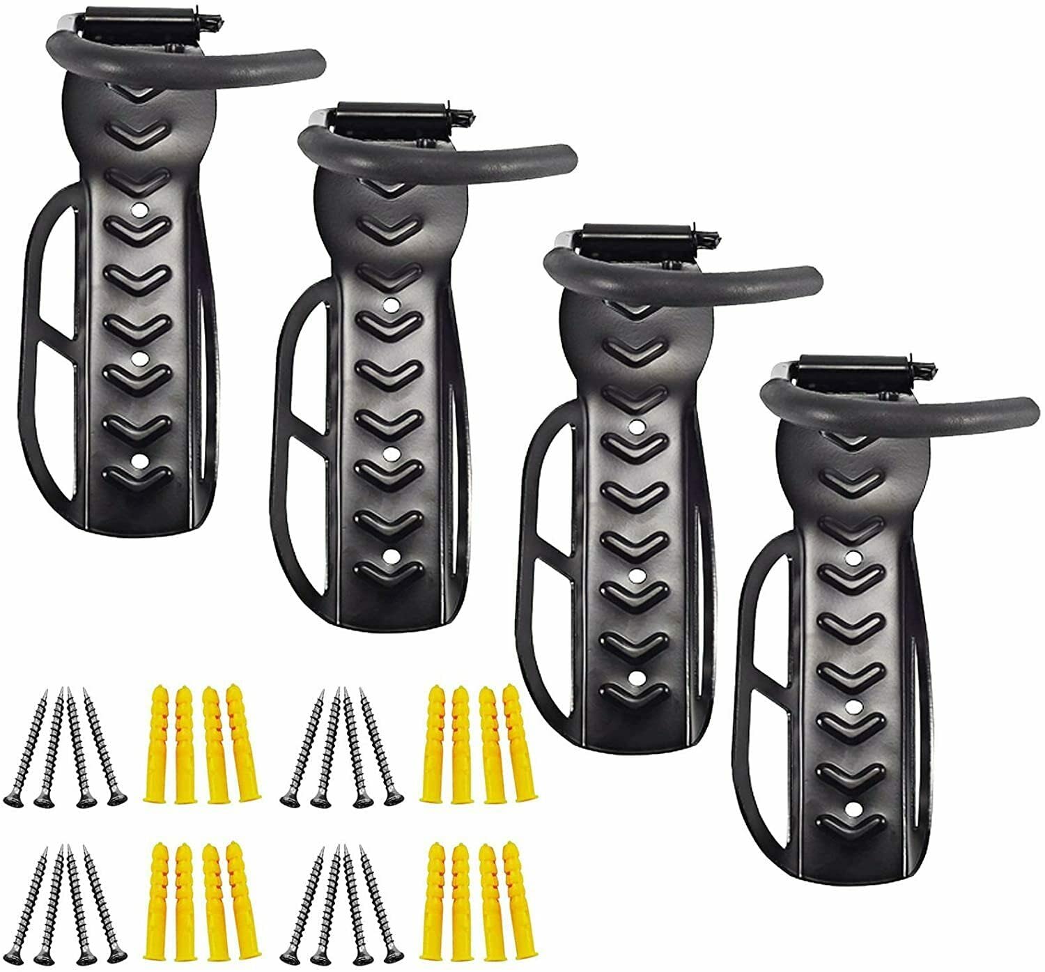 Accessotech 4x Steel Bike Rack Stand Storage Wall Mounted Hook Hanger Bicycle Holder Hanging