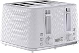 Daewoo 4 Slice Toaster Argyle Collection White Defrost Reheat Browning