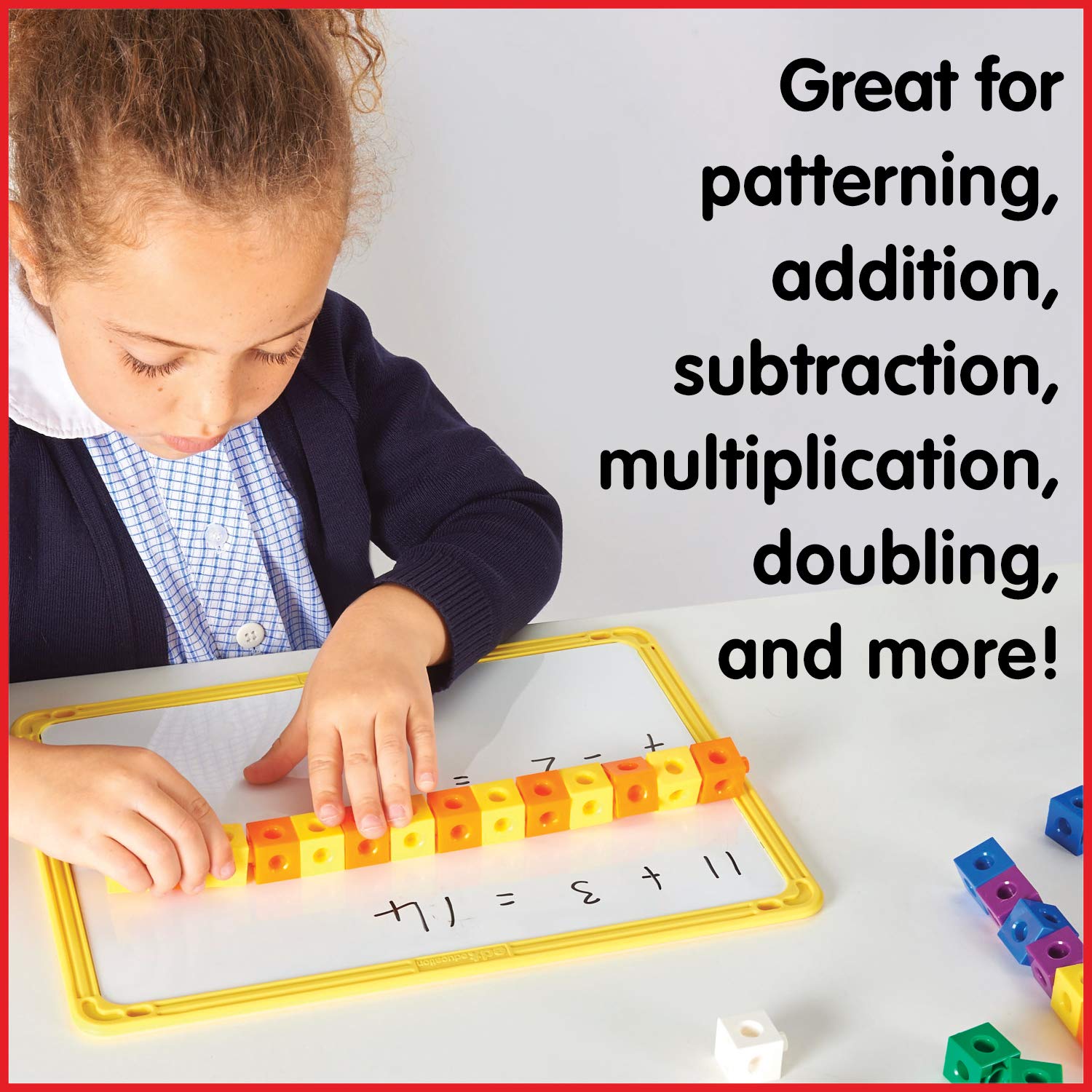 Edx Education Linking Cubes - in Home Learning Toy for Early Math - Set of 100 - .8 inch Size - Connecting Blocks - Preschoolers Aged 3+ and Elementary Aged Kids: Industrial & Scientific