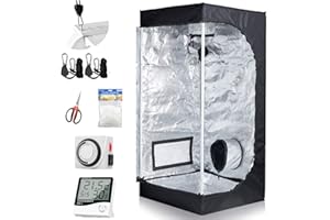 CDMALL Grow Tent Room Complete Kit 20"x20"x48" Kit Hydroponic Growing System Indoor Plants Growing Dark Room + Hydroponics Growing Setup Accessories (20"x20"x48" Kit)