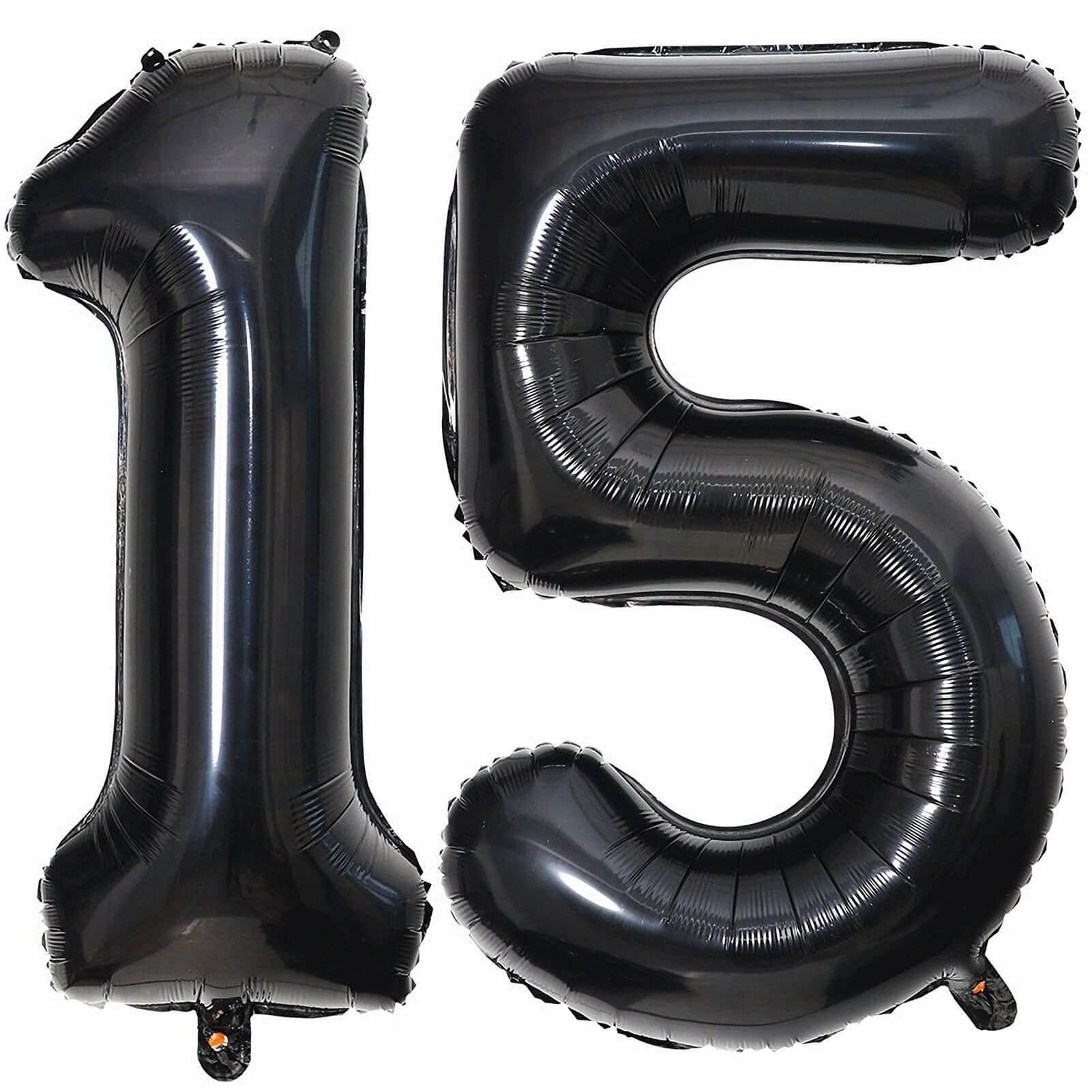 Photo 1 of 40 Inch Black 15 Number Balloons Giant 15 Balloons Black Birthday Balloons 15th Birthday Anniversary Events Party Decorations Supplies
