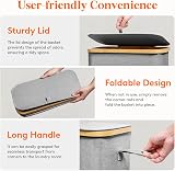 Lifewit 65L Slim Laundry Basket with Lid Narrow Foldable Clean Gray view 5