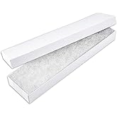 TheDisplayGuys - 25-Pack #82 Cotton Filled Cardboard Paper Jewelry Boxes Gift Case - Matte White (8.0" x 2.0" x 1.0") - for Shipping or Storage