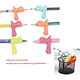 DUOHERESHUI 12 Pièces Grips Aide, Ergonomique Aide Ecriture, Outils De Posture D'écriture, Silicone Pencil Grips Aide, Pour Enfants Étudiants Adultes Silicone Pen Grip Correcteur (Couleur Aléatoire