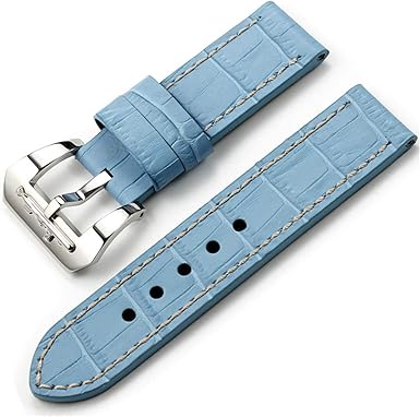 Correa de Reloj Azul Claro Correa de Reloj de Cuero Genuino ...