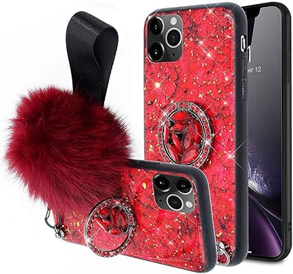 Amazon Com Lozeguyc Iphone 11 Pro Max Bling Marble Kickstand Case