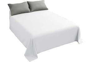 Sfoothome White Flat Sheet, Ultra Soft and Comfortable Microfiber Top Sheet King Size
