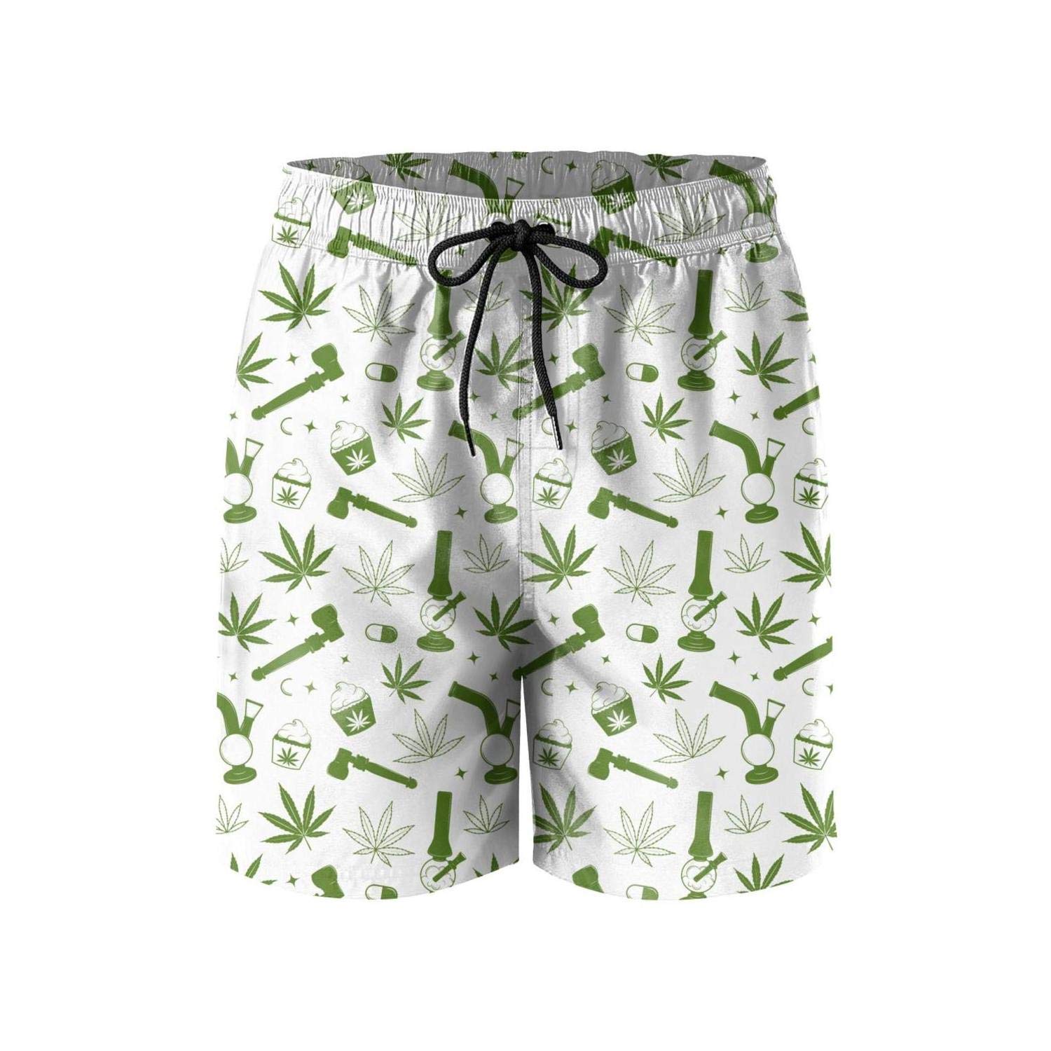 Microfiber Cannabis Seamless Weed Quick Dry Swim Mens Shorts Adjustable