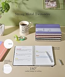 Dotted Spiral Journal Notebook, A5 Hardcover Spiral