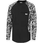 TICOMELA FR Camo T-Shirt for Men, 5.5oz Lightweight Flame Resistant Long Sleeve Work Shirt – NFPA 2112 Certified Crewneck