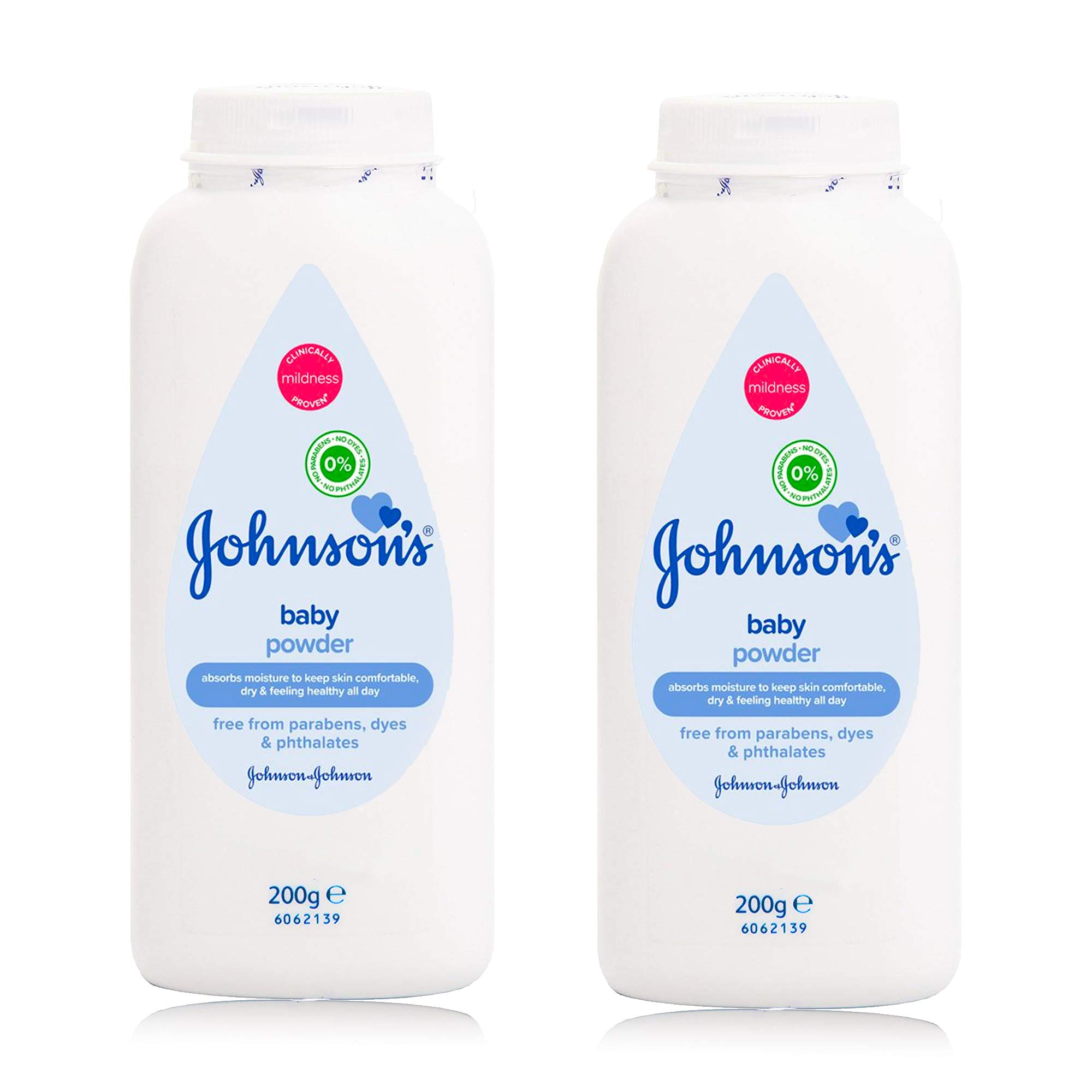 Johnson’s Baby Talcum Powder Multipack of 2 | Clinically Proven Talc for Newborn Delicate Skin | Leaves Skin Soft and Smooth | 2 x 200g
