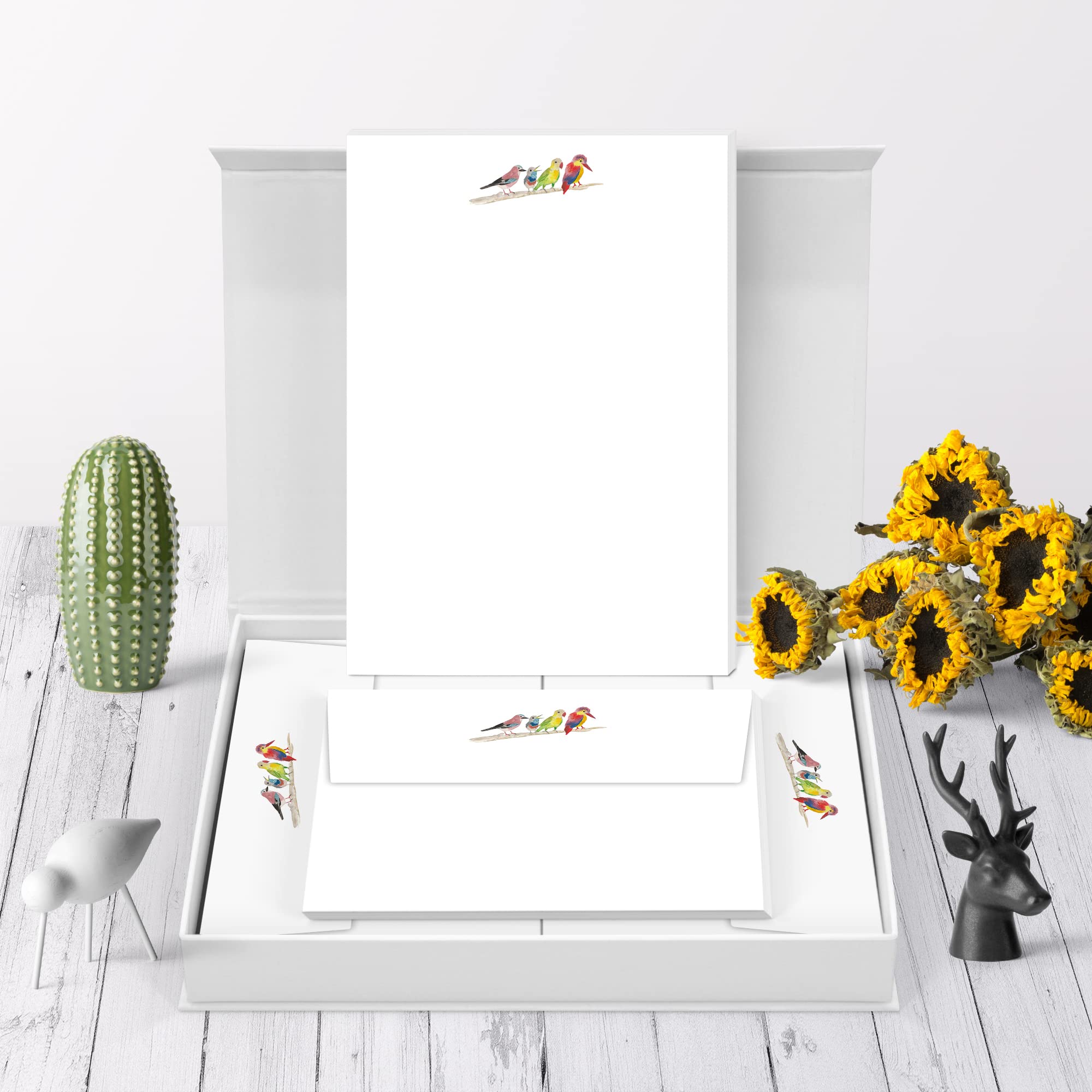 Me Loovely Birds Letter Writing Paper and Envelopes Set A5 Size Papers Stationery Supplies for Writing Invitations Correspondence & Christmas Gifts (Multipack of 40)