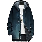 domirica Mens Hooded Cardigan Japanese Art Zip Up Long Sleeve Sweater Hoodie Dragon Print Coat with Pockets
