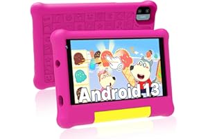 ApoloMedia Kids Tablet, 7 inch Android Tablet for Kids, Toddler Tablet with Bluetooth, WiFi, Parental Control, Dual Camera,3GB RAM 32GB ROM, Pink