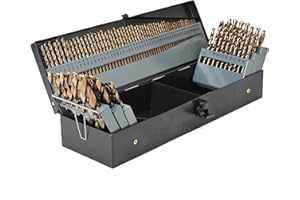 WILDBOSSY M35 5% Cobalt Drill Bits Set 115PCS (1/16"-1/2", A-Z, 1-60), Straight Shank Jobber Drill Bits, Metal HSS Twist Drill Bits for Stainless Steel Hard Metal and Cast Iron