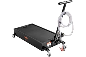 VEVOR Low Profile Oil Drain Pan, 20-Gallon Metal Oil Change Pan, Effective Oil Drain Cart with 180W Electric Pump, Wheels & Folding Handle, Oil Drain Tank for Cars, SUVs, Trucks, Buses, RVs