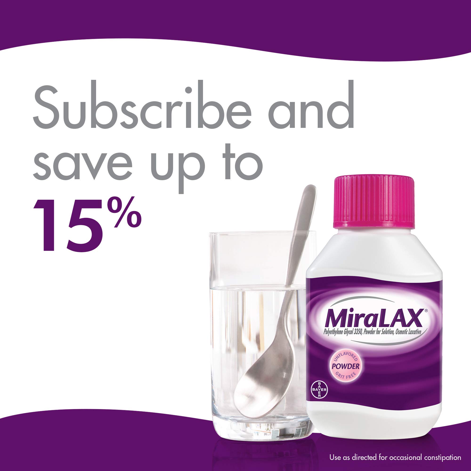 MiraLAX Laxative Powder for Gentle Constipation Relief, 1 Dr