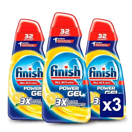 Finish Detersivo Lavastoviglie All In 1 Max Powergel Limone 96 Lavaggi