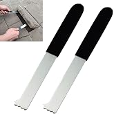 Upgraded 2PCS Paver Removal Tool, Paver Puller Tool with Double Joint Scraper, Micro-Tooth Groove and Non-Slip Rubber Handle, Heavy-Duty Steel Paver Lift Tool for Removing Pavers, Bricks, Blocks