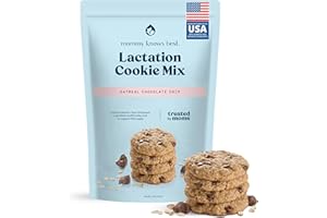 Mommy Knows Best Lactation Cookies Mix - Oatmeal Breastfeeding Cookie Supplement Support for Breast Milk Supply Increase with Flax Seed and Brewers Yeast (Chocolate Chip) 15oz