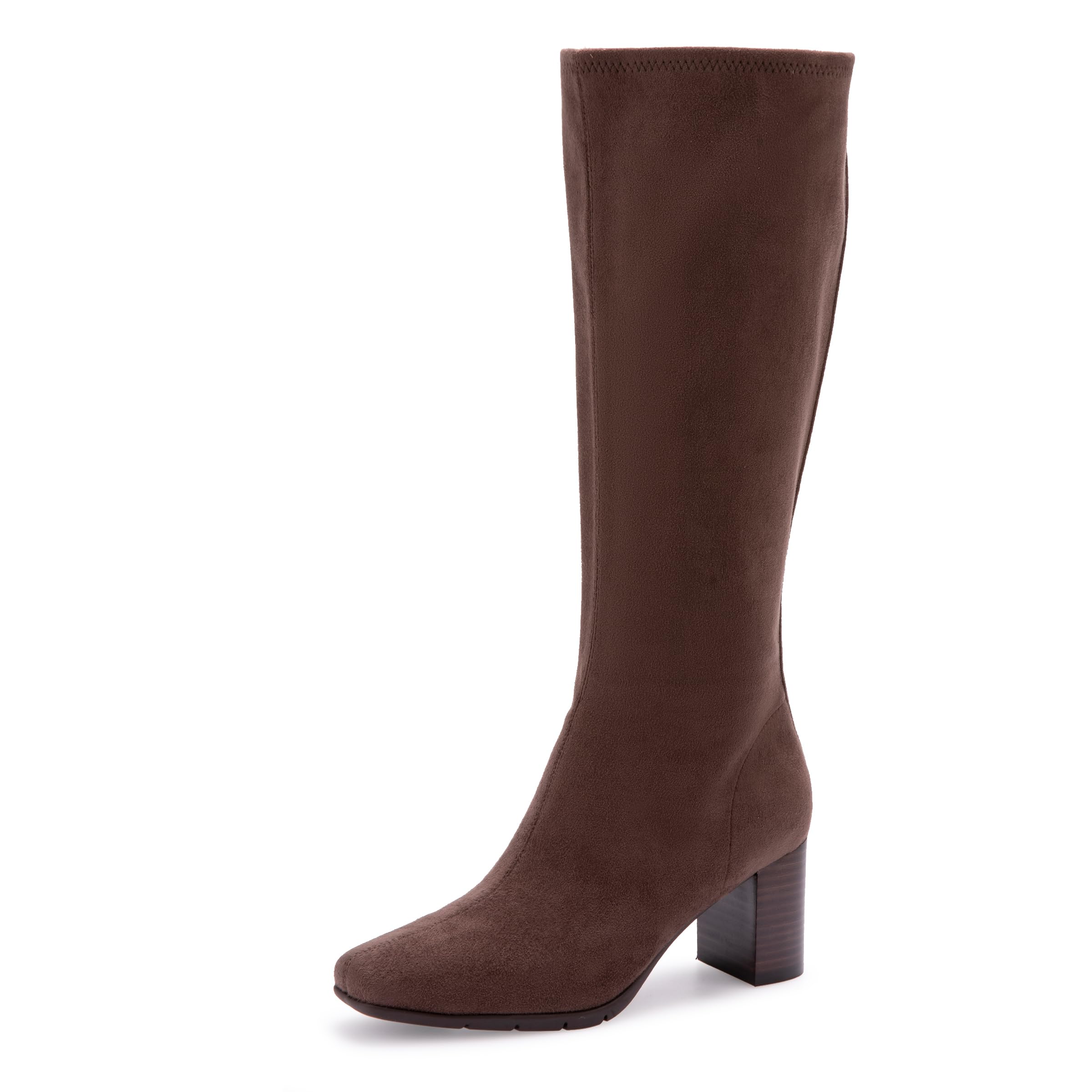 Aerosoles Women’s Micah Tall Boots, Java Stretch Faux Suede, 10 Wide