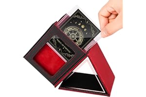 PTUI MTG Deck Box - Collectibe Card Box with Commander Window Display Trading Card Storage Box Holds 100 Double-Sleeved Cards Suitable for TCG/CCG/PTCG/EDH/Magic/Sport Cards (Black & Red)