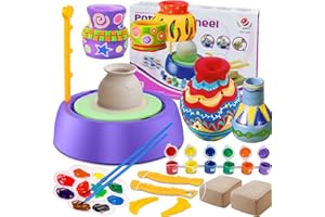 VOXMUDE Pottery Wheels Kit, Pottery Studio, Craft Kit, Artist Studio, Ceramic Machine with Clay, Educational Creative Set for Beginners/Christmas Birthday Gifts for 8 9 10 Year-Old Boys Girls (Purple)