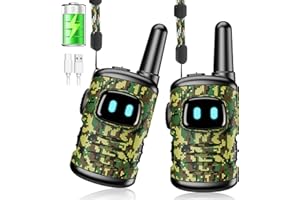 DASTION-99 Toys for 3-8 Year Old Boys: Mini Rechargeable Walkies Talkies for Kids with Lanyard 2 Pack Birthday Gifts for 3 4 5 6 Year Old Boy Kids Camping Outdoor Toys for 3 4 5 6-8 Year Old Boy