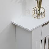 Vivo Technologies Radiator Cover White Large MDF Slat Shelf 152x82x19 cm view 5