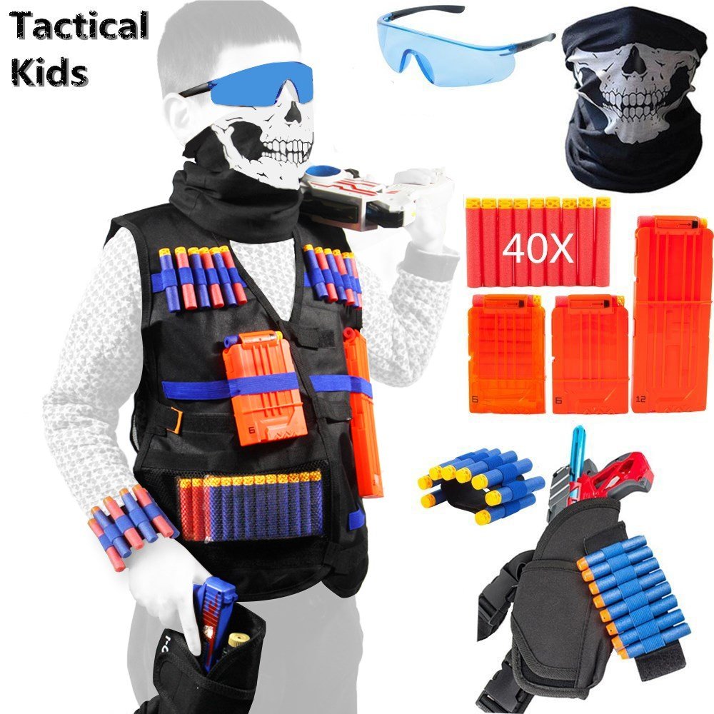 All in One NERF Guns War Game Tactical Vest Kit with Foam Darts Mask & Glasses 788045827508 eBay