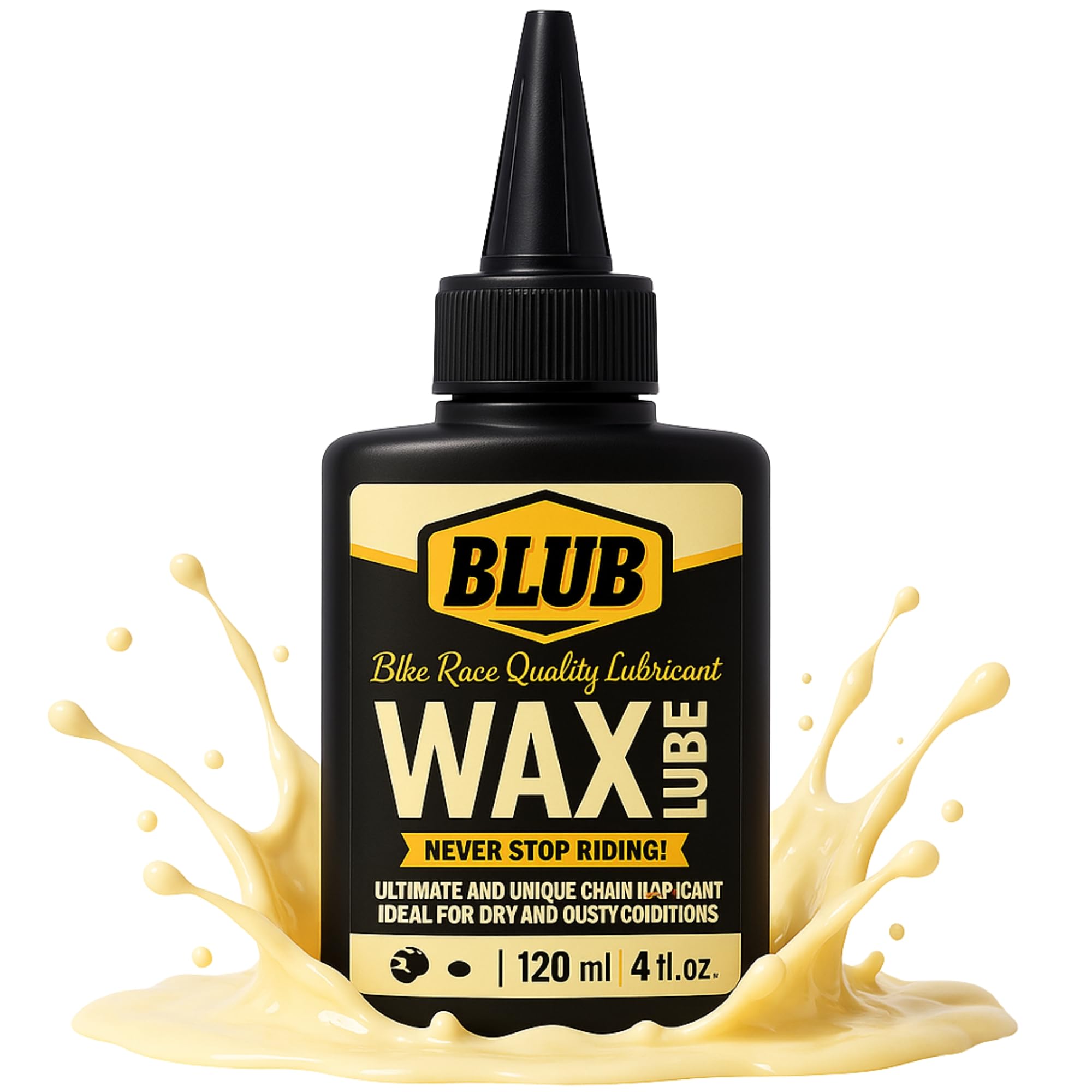 BLUB Ceramic Lube 120ml – bike chain lube with Ceramic – bike oil chain lubricant all weather – for Road, BMX & MTB – bicycle chain grease – bicycle oil Up to 80 Uses PARENT (Wax 120ml)