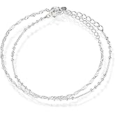 Sterling Silver Set of Two Dainty Chain Bracelets