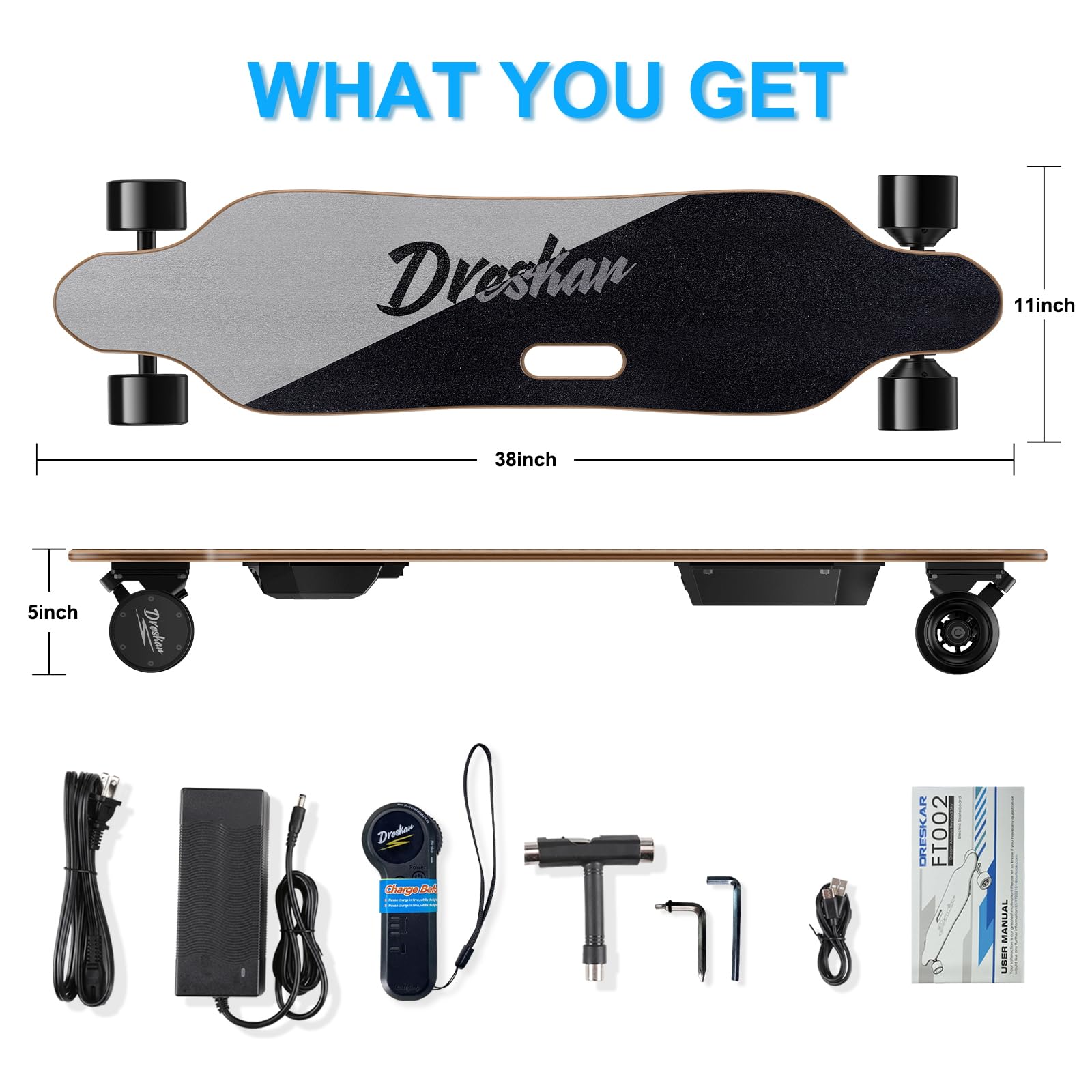 Mua DresKar Electric Skateboard 900W Dual Brushless Motor 25MPH Top