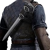 HiiFeuer Medieval Faux Leather Back Sword Frog, Vintage Adjustable Sword Holster, Middle Ages Back Sword Sheath Holster