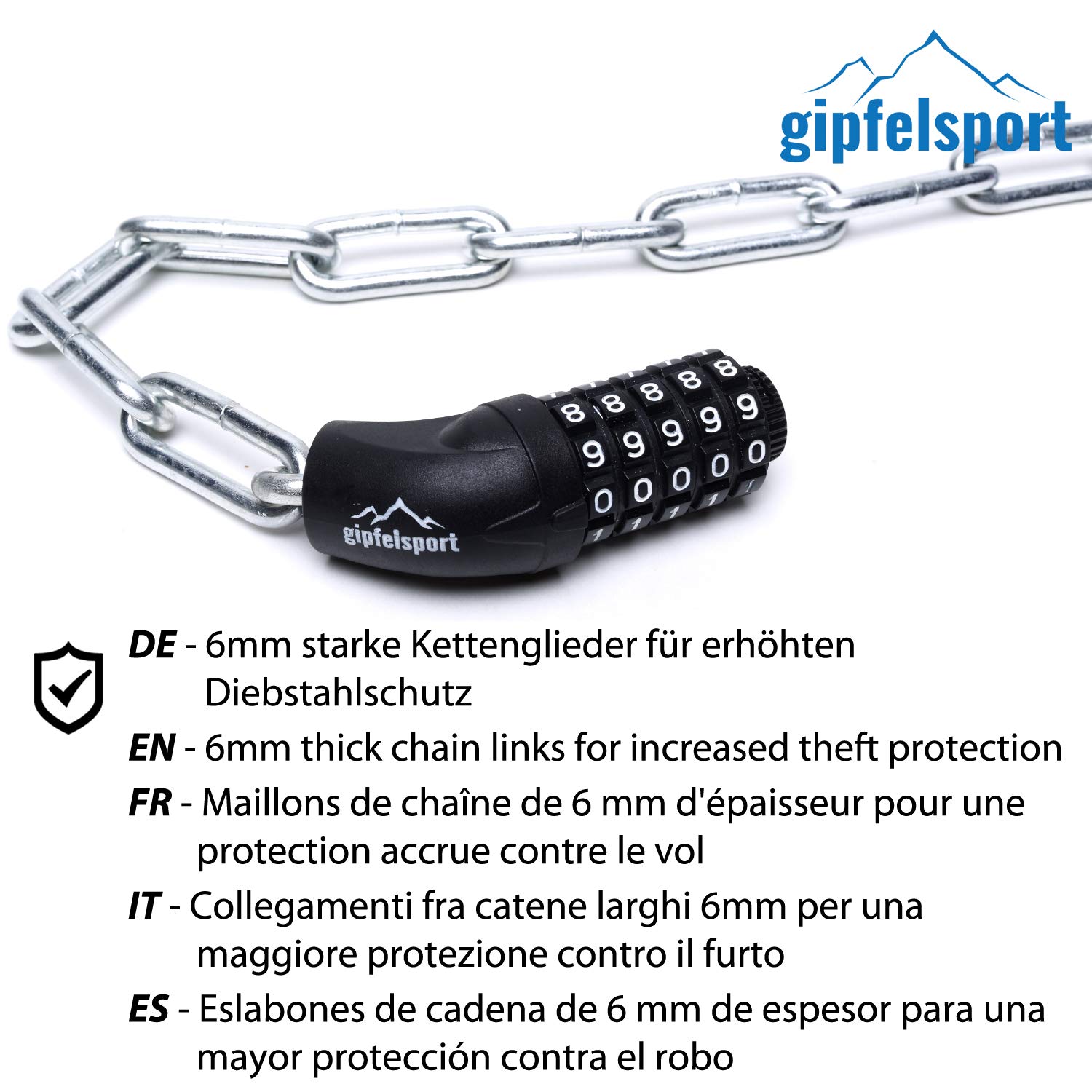 gipfelsport Catena antifurto Nero