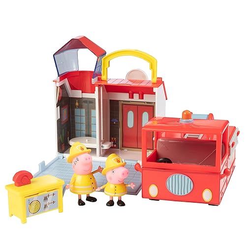 Peppa Pig Fire Station Playet 5 Pieces Includes Foldable Firehouse
