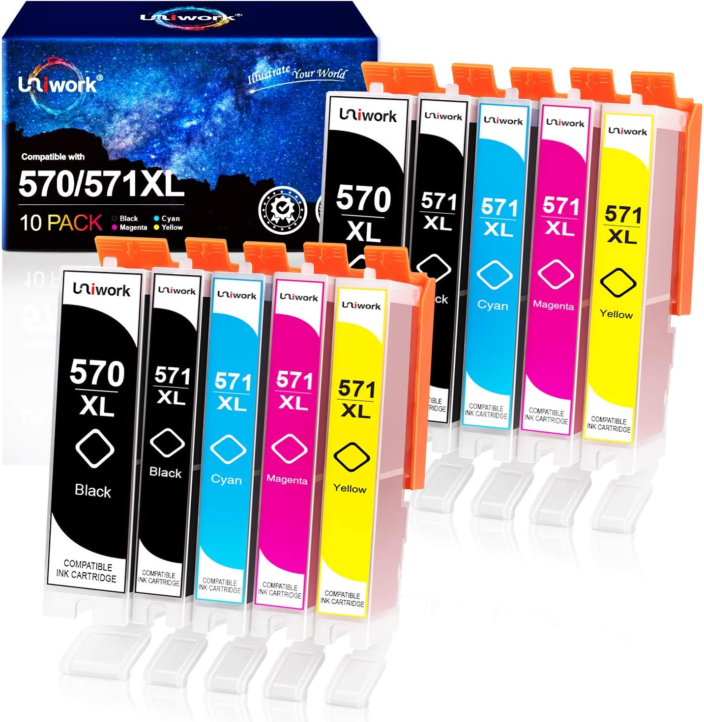 Cartouches Compatibles Canon PGI-570 CLI-571 XL Pour TS5053, TS5055, MG5700 Séries