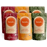 Brodo Classic Variety Pack with Collagen &amp; Protein, Bone Broth (6 X 8.3 oz) | Organic Bone Broth with Collagen, Protein Soup &amp; Sipping Broth for Healthy Meal Prep, Soups and Bone Broth Packets