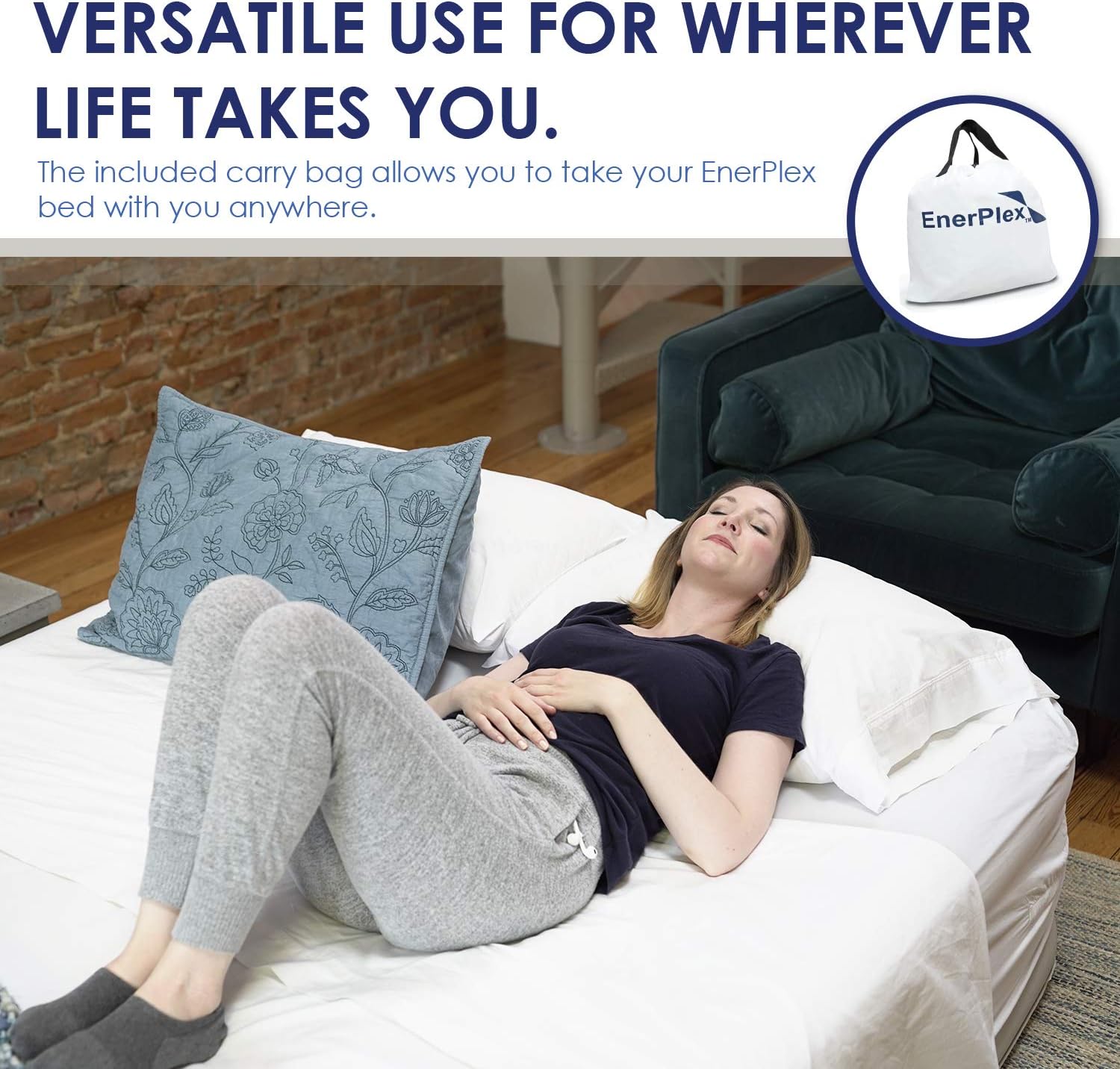 EnerPlex Premium Dual Pump Luxury Queen Size Air Mattress Airbed with Built in Pump Raised Double High Queen Blow Up Bed for Home Camping Travel 2-Year Warranty: Kitchen & Dining