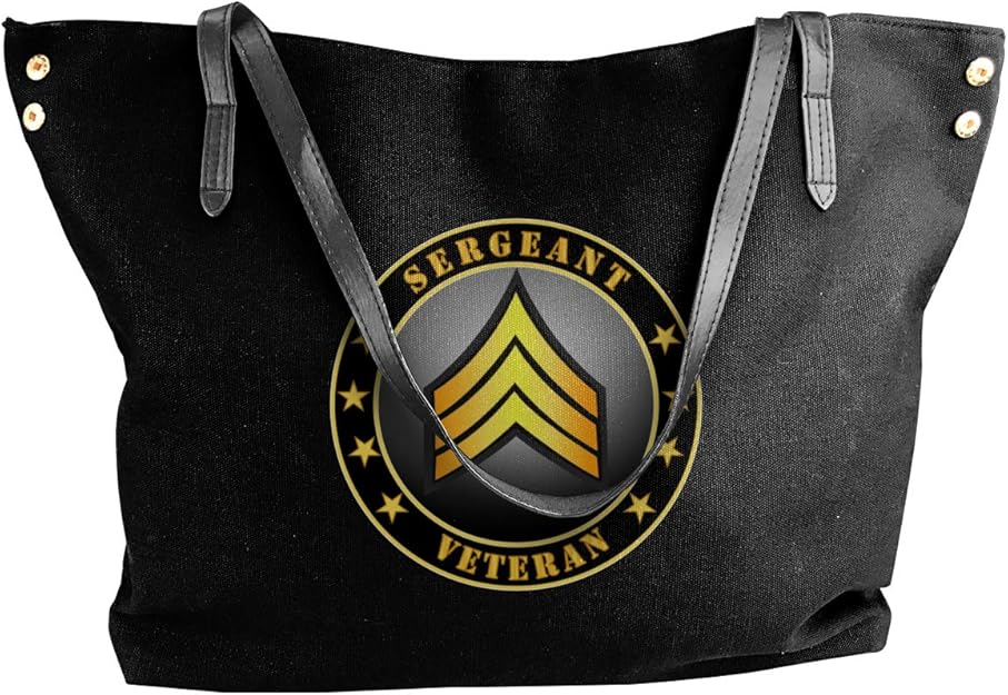 Army Sergeant Veteran Women's Tote Bags Canvas Shoulder Bag Casual Handbags Shoes