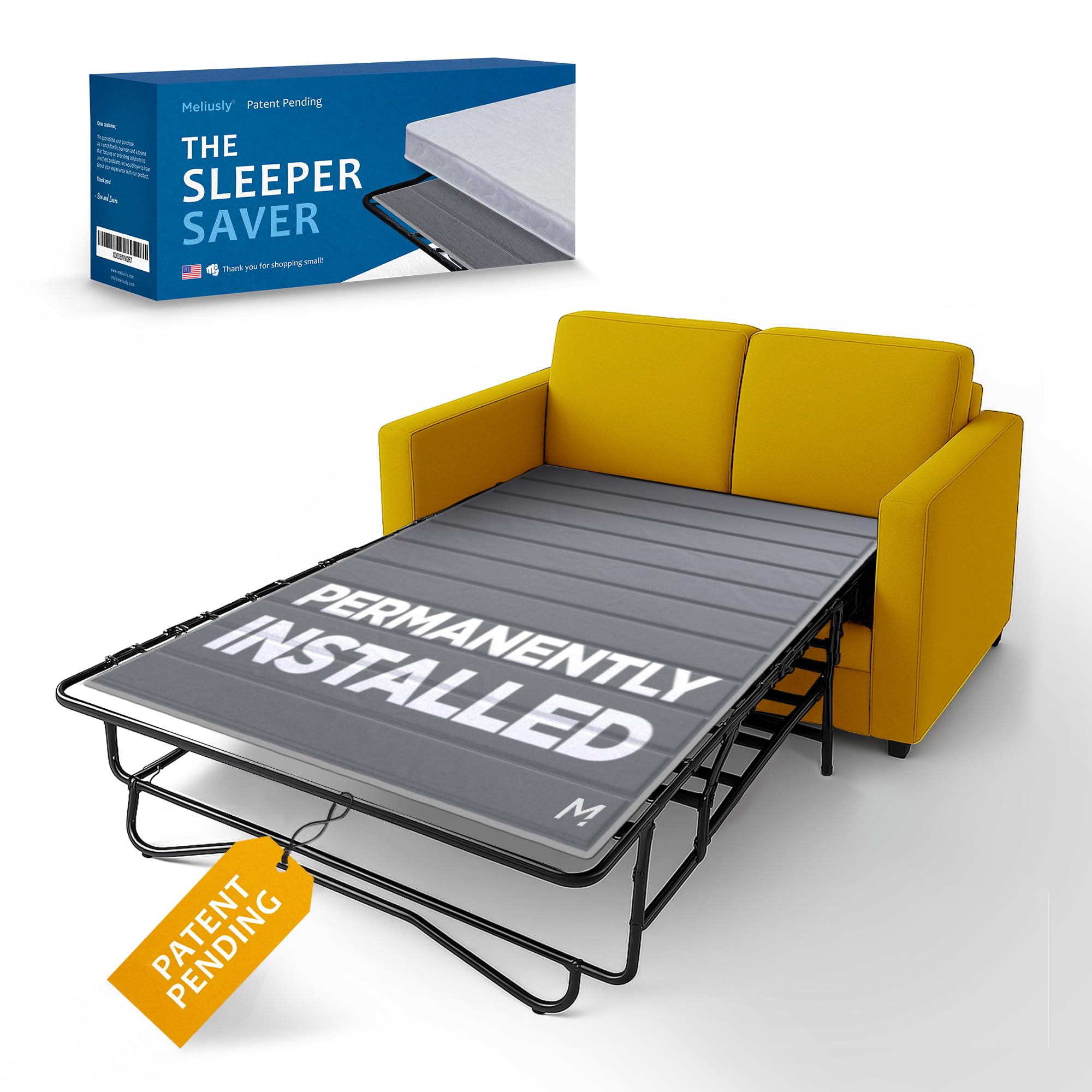 Photo 1 of Meliusly Permanently Installed Sleeper Sofa Support Board (Full Size - Patent Pending) Reinforced Wood Sofa Bed Support, Pull Out Couch Mattress Board, Sleeper Bar Shield, SleeperSaver