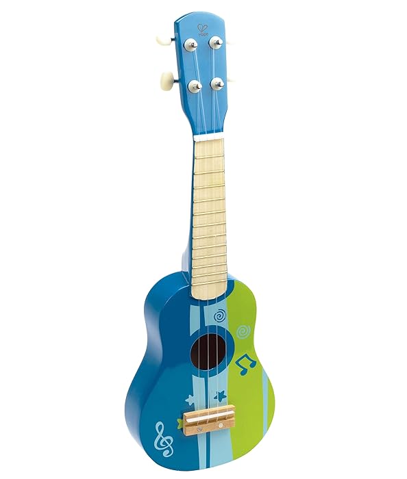 Hape Kid's Wooden Toy Ukulele in Blue